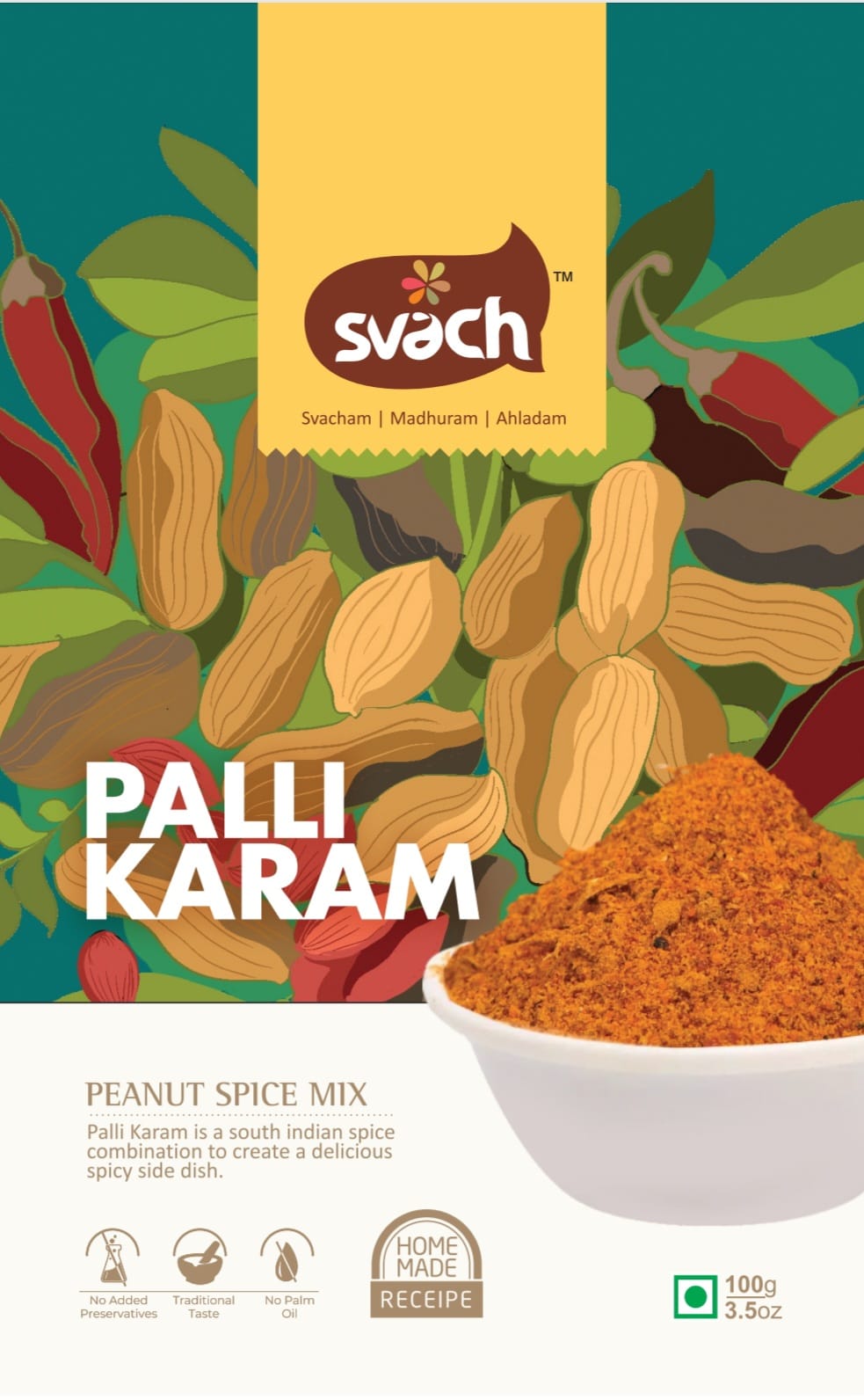 Svach Palli Karam | Verkadalai Podi | Groundnut Podi | Peanut Spice Mix (200 G)