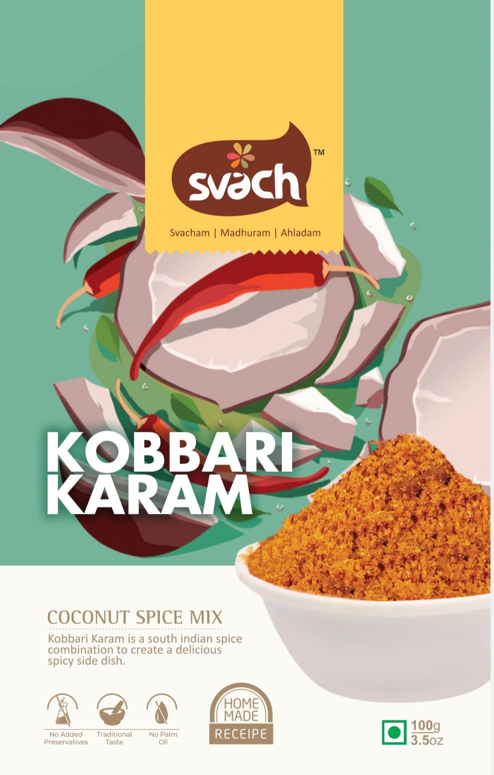 Svach Kobbari Karam | Thengai podi| Coconut Spice Mix (200 G)