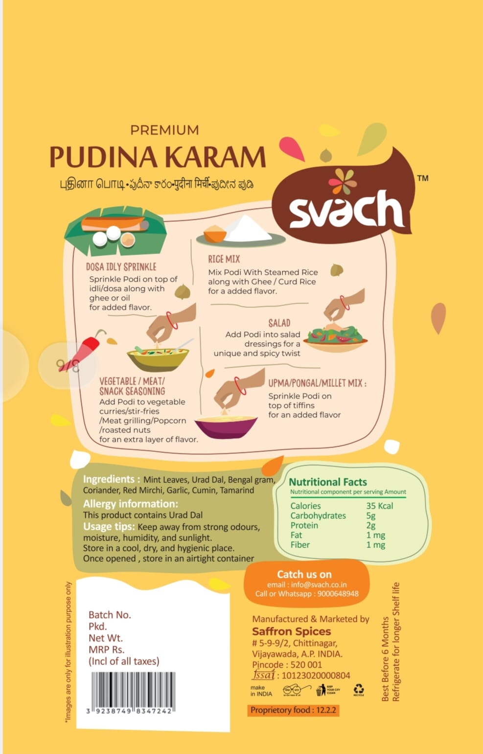 Svach Pudina Karam | Mint Spice Mix |  (200 G)