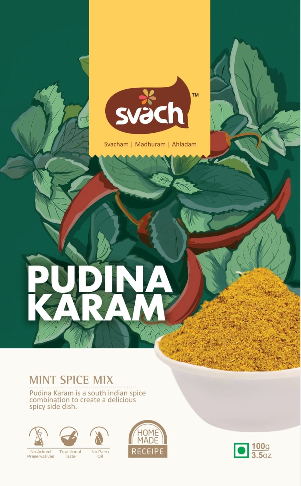 Svach Pudina Karam | Mint Spice Mix |  (200 G)
